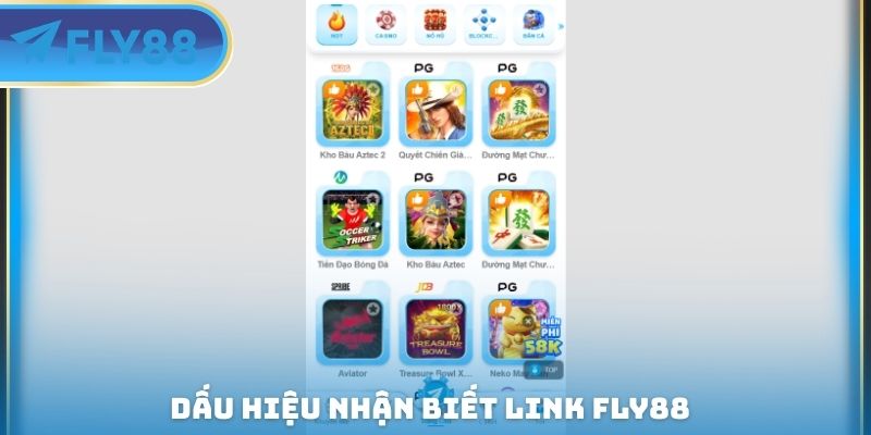 dấu hiệu nhận biết link fly88